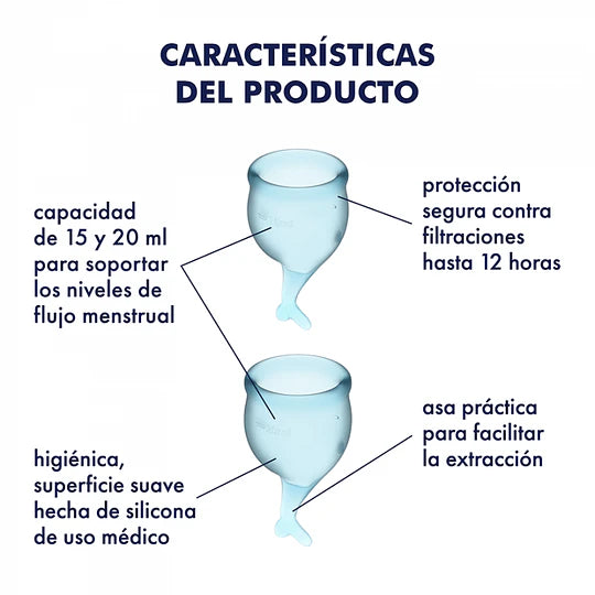 Set 2 Copas Menstruales Satisfyer Feel Secure