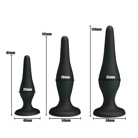 Kit anal negro 3 piezas