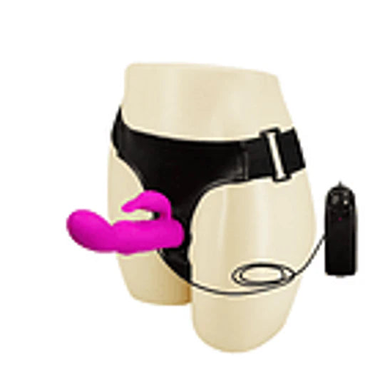 Arnes con conejo vibrador silicona vibracion variable