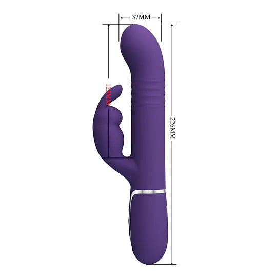 Vibrador Conejo con Empuje y Perlas vibratorias giratorias