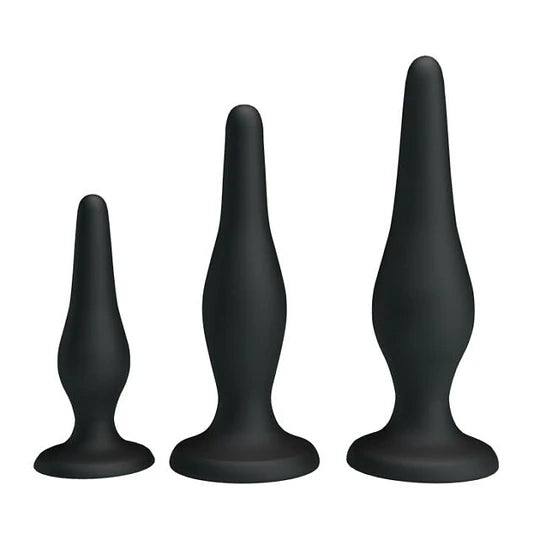 Kit anal negro 3 piezas