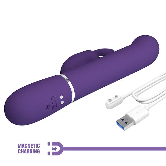 Vibrador Conejo con Empuje y Perlas vibratorias giratorias