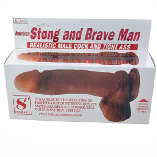 Dildo Brave Man PVC base de succion color cafe