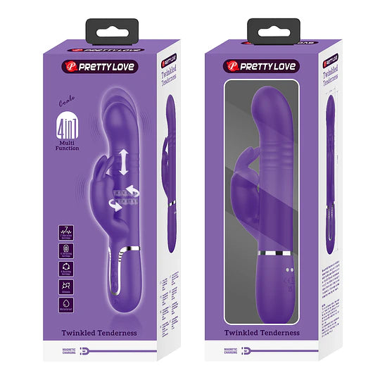 Vibrador Conejo con Empuje y Perlas vibratorias giratorias