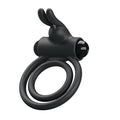 Anillo vibrador doble con conejo