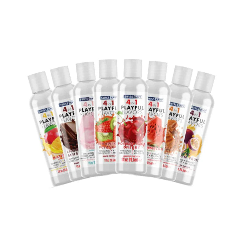 Lubricante Íntimo Cálido con Sabores Swiss Navy 4 en 1
